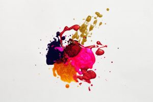paint splash consisting of multiple colors