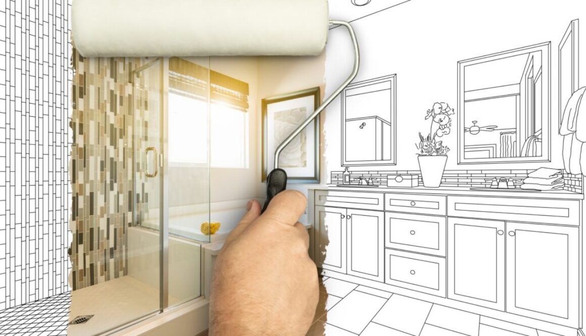 Before,And,After,Of,Man,Painting,Roller,To,Reveal,Newly