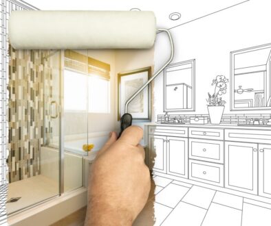 Before,And,After,Of,Man,Painting,Roller,To,Reveal,Newly